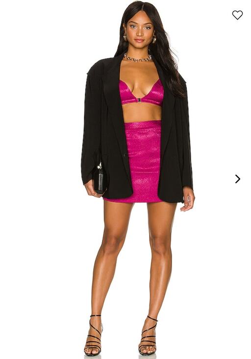 NBD Dresses & Skirts - NBD NWT Revolve Terra Fuchsia Satin Snakeskin Mini Skirt // L